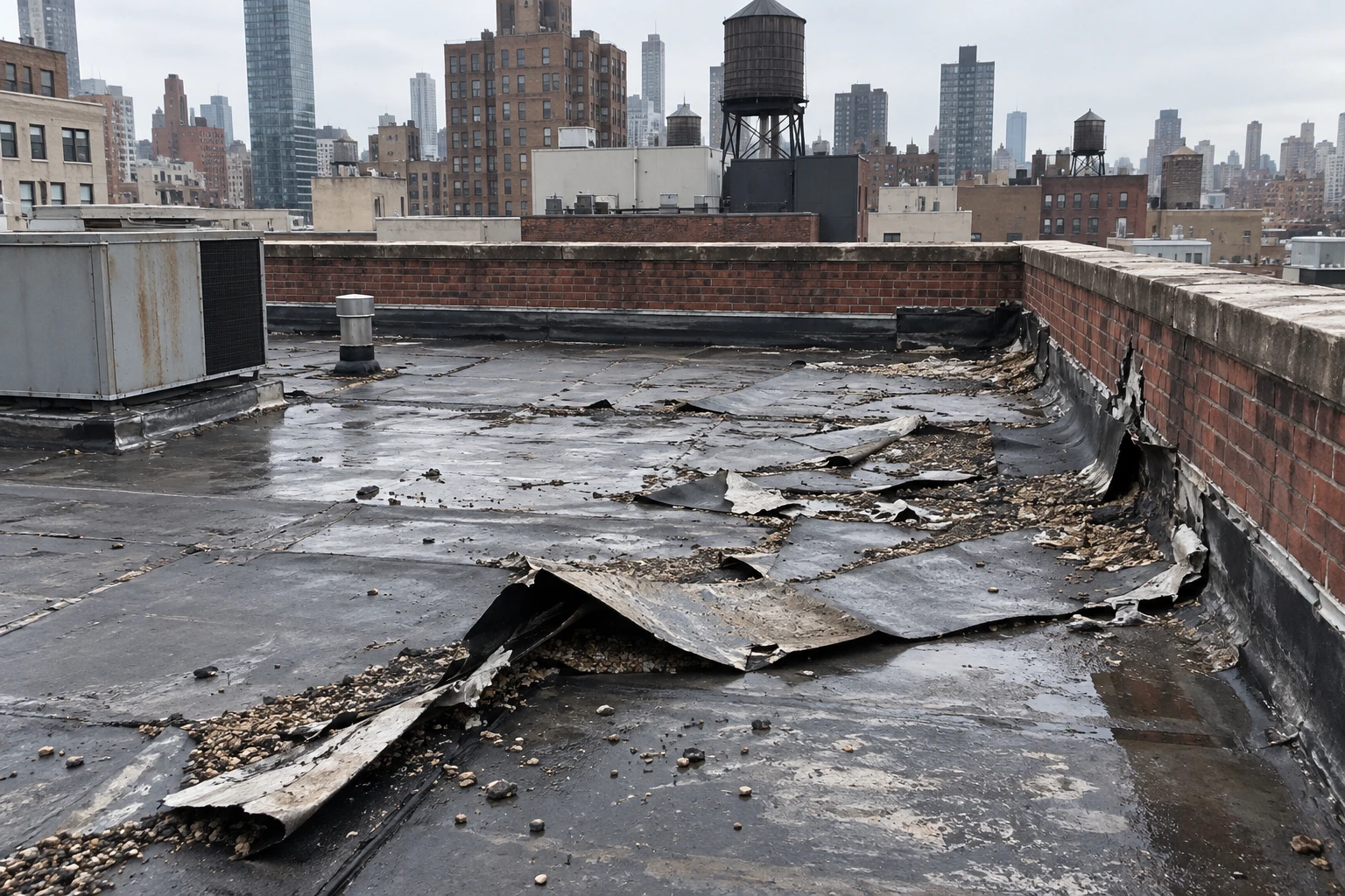 Hurricane Damage Roof Repair in Manhattan, New York