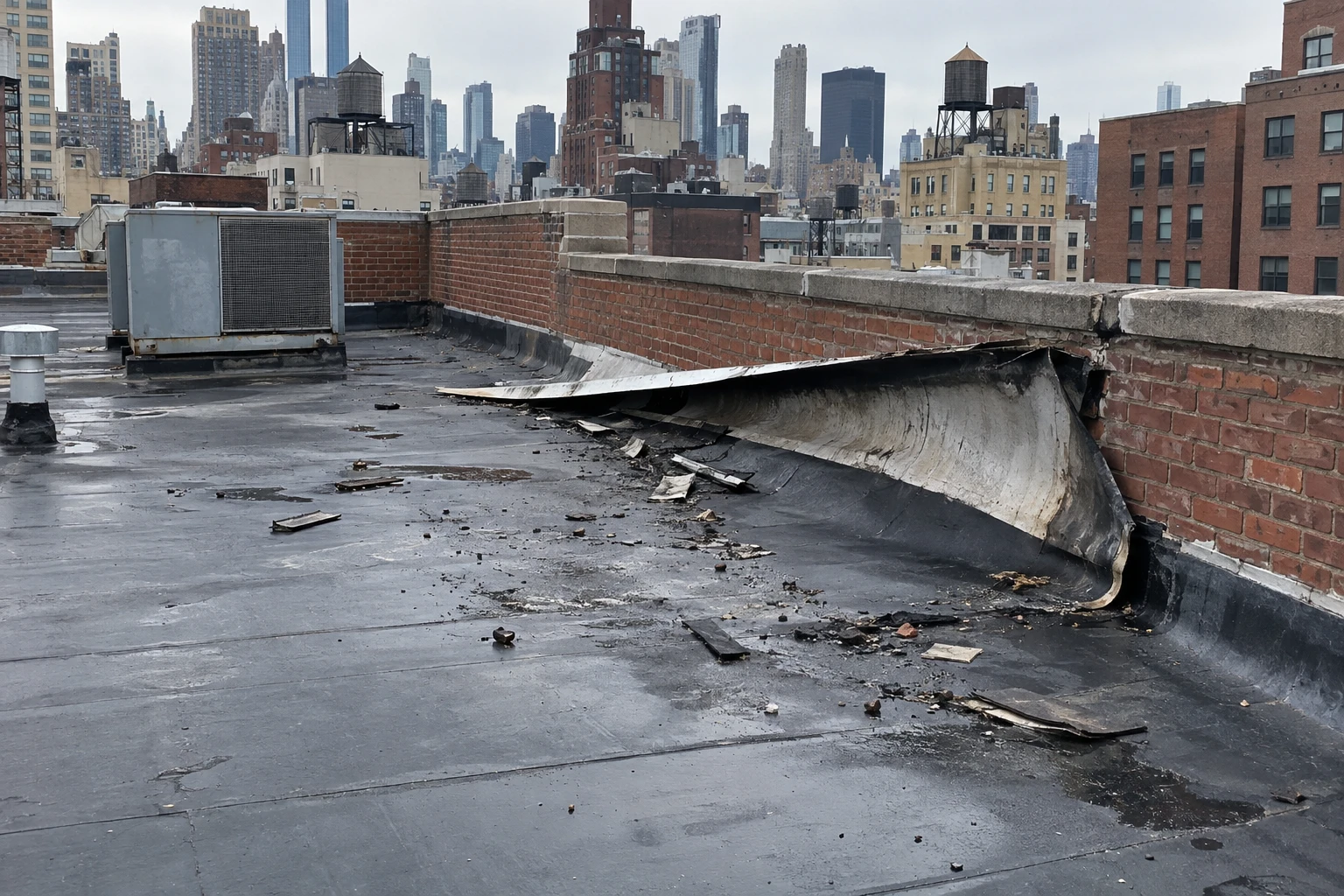 Storm Damage Roof Repair in Manhattan, New York